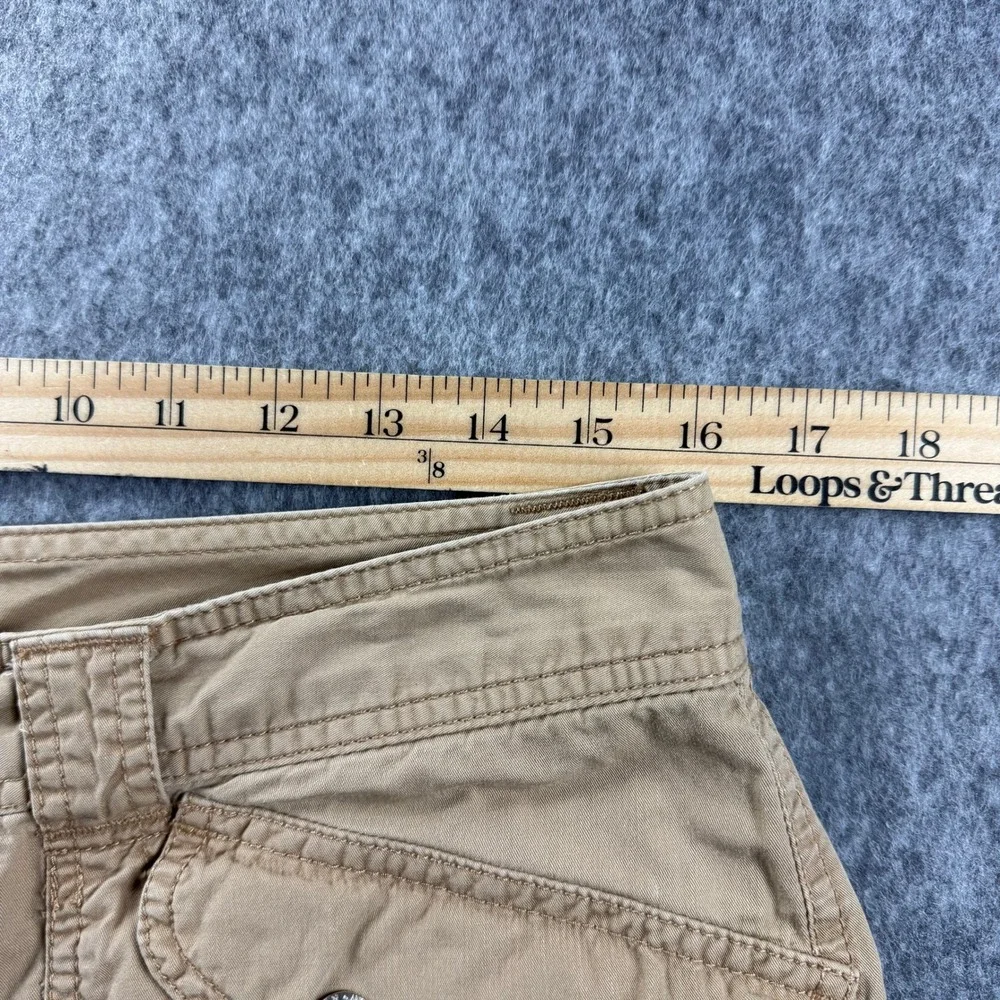 Lauren Ralph Lauren Womens 10 Cuffed Utility Cargo Shorts Tan Cotton Flap Pocket